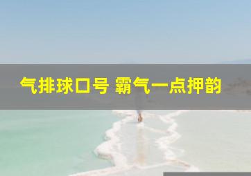 气排球口号 霸气一点押韵